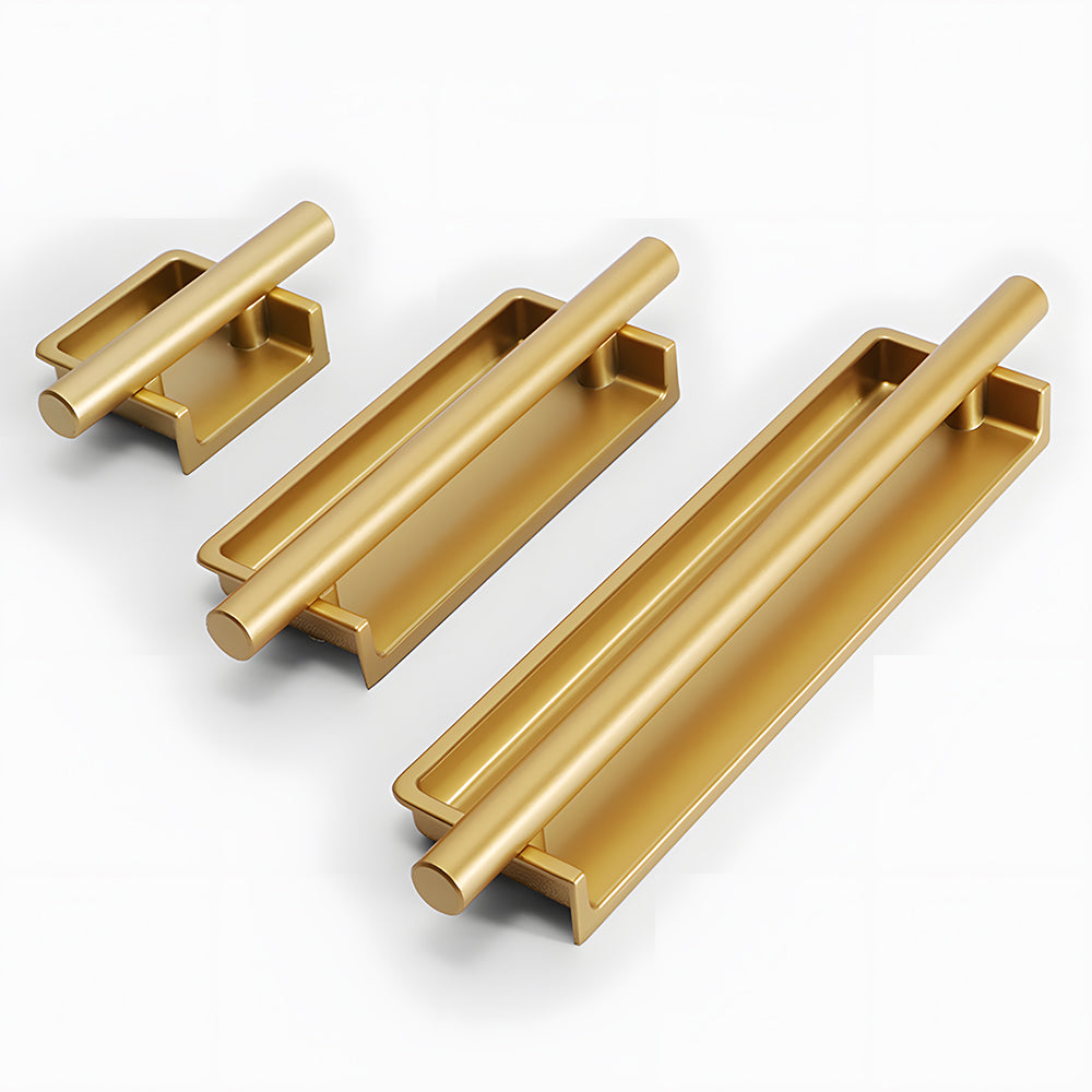 Simple Aluminum Alloy Recessed Concealed Cabinet Handles