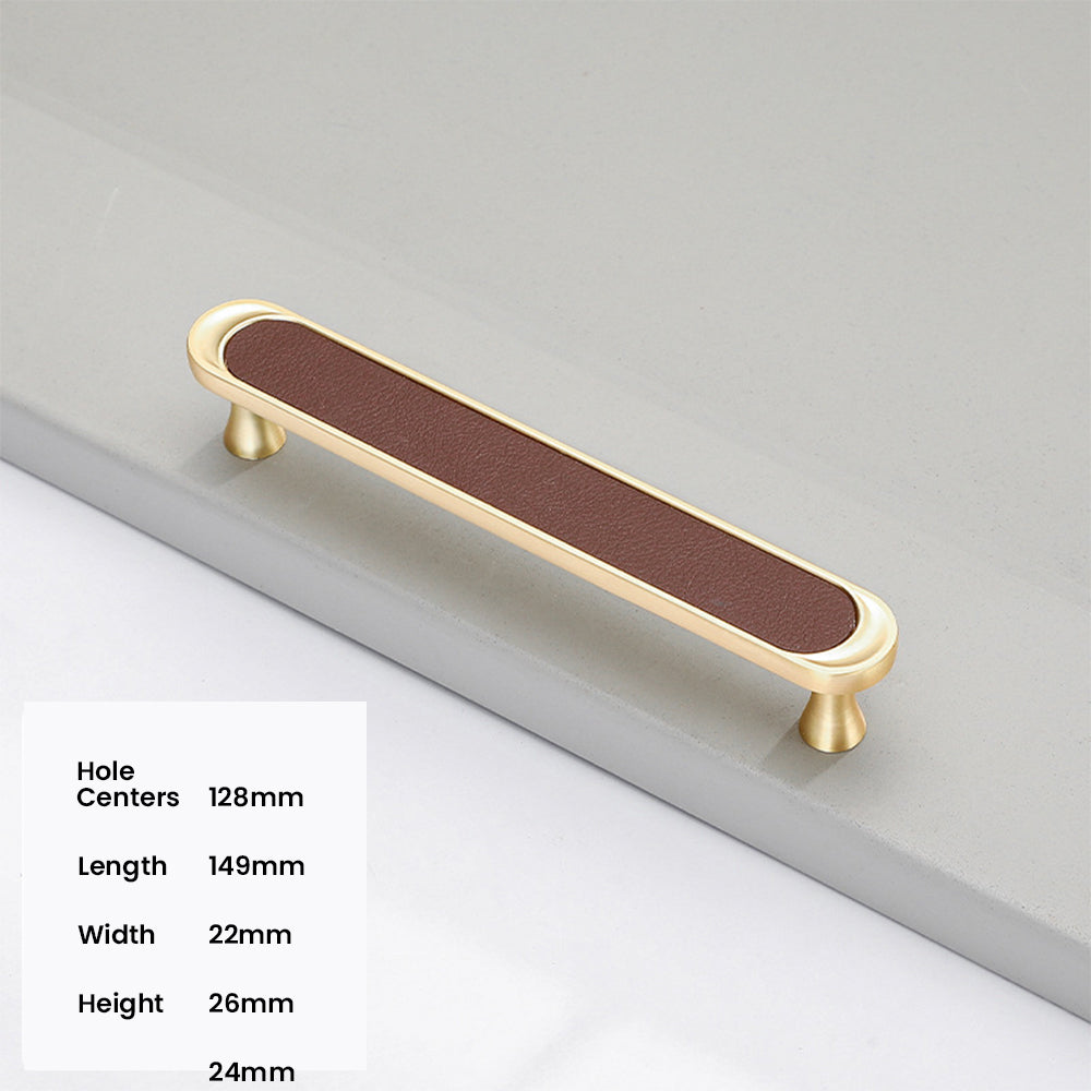 Modern Deco Leather Drawer Handles