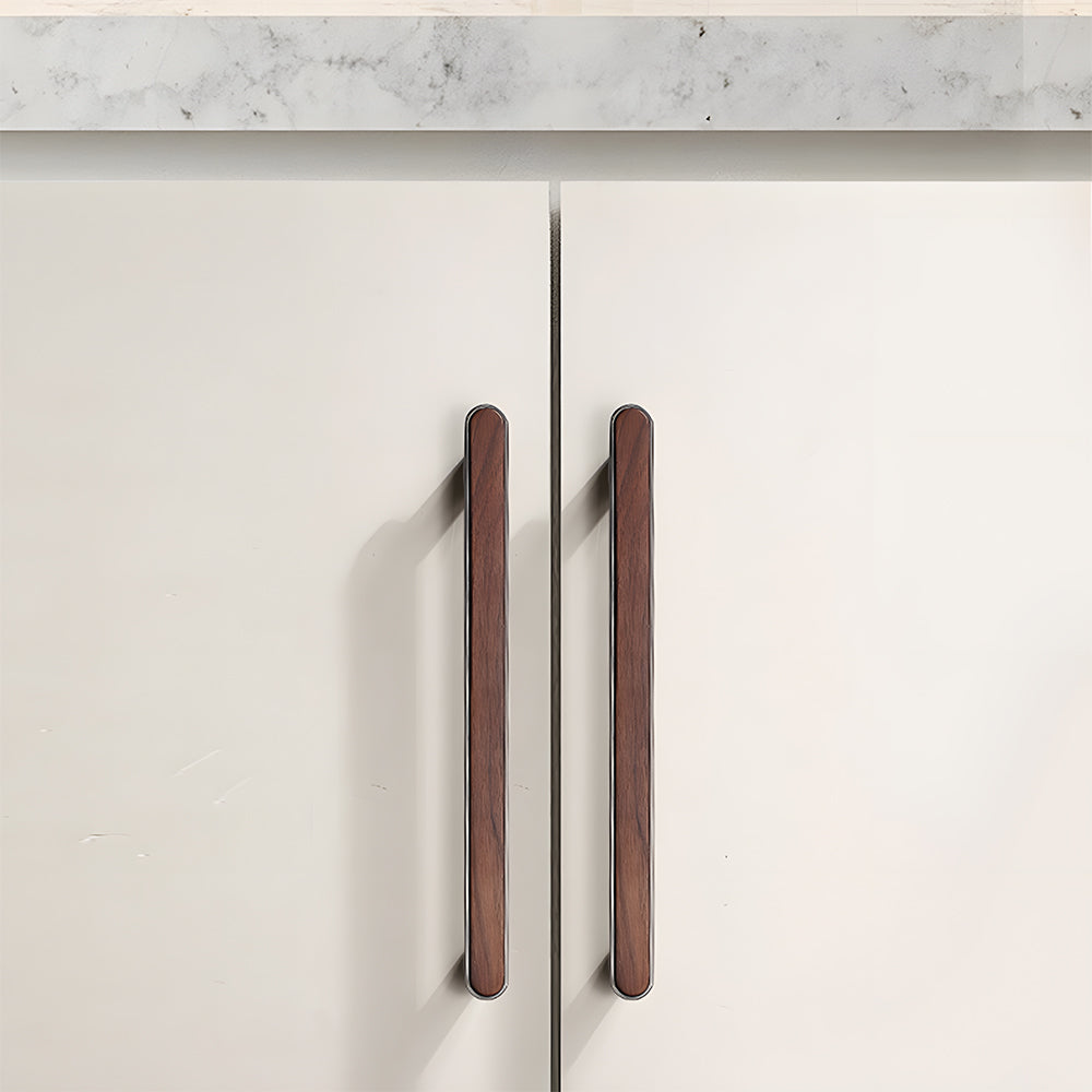 Modern Walnut Wooden Cabinet Handles