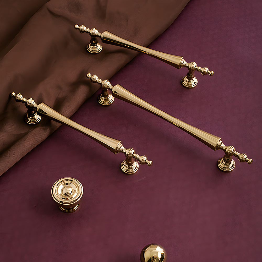 Retro Gold Brass Wardrobe Handles And Knobs