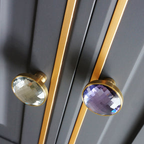 Colored European Luxury Crystal Brass Cabinet Knobs