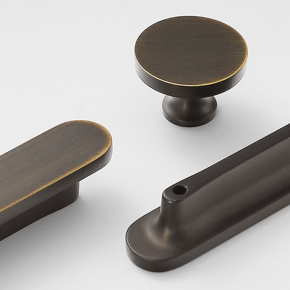 Oval Solid Brass Kitchen Edge Cabinet Handles