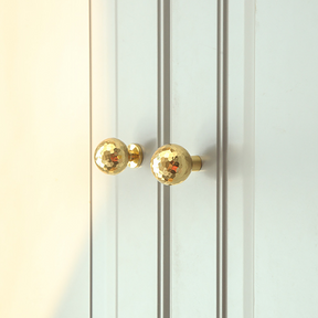 Modern Gold Brass Hammer Pattern Cabinet Knobs