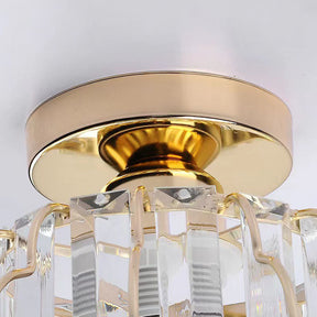 Luxurious Curved Iron Crystal Hallway Ceiling Light