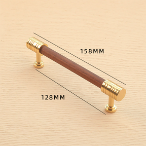 Walnut Wooden Kitchen Cabinet Gold Cupboard Door Pulls Hardware