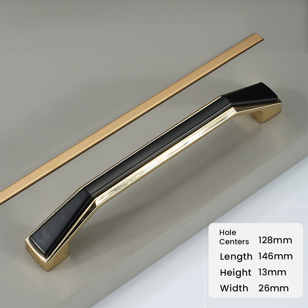 Modern Simple Wardrobe Handle Zinc Alloy Gold&Black Cabinet Pulls