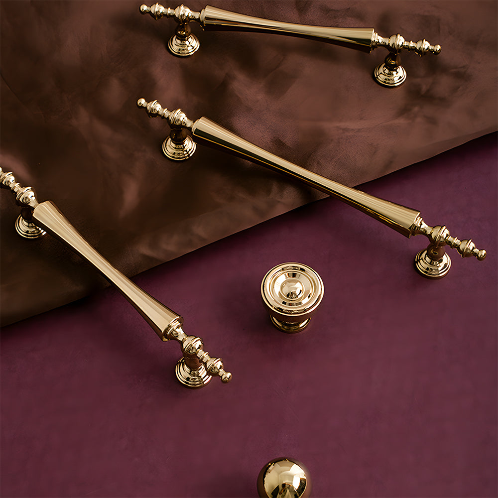 Retro Gold Brass Wardrobe Handles And Knobs