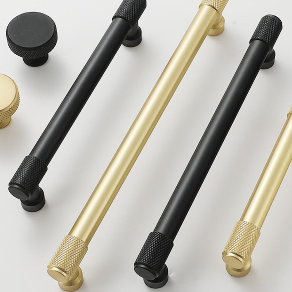 European Aluminum Alloy Knurled Drawer Handles