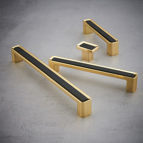 Luxury Zinc Alloy Black Gold Cabinet Handles