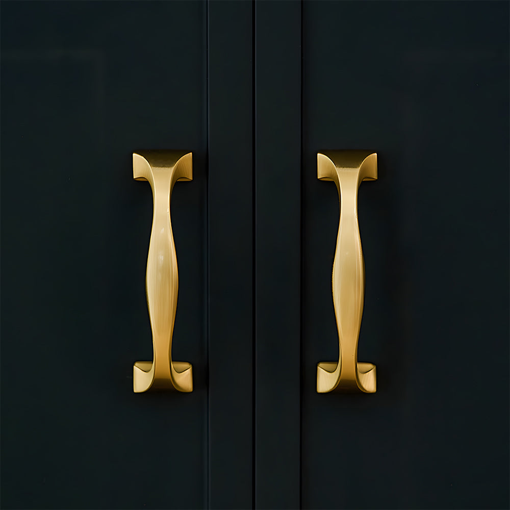 Wide Head Simple Brass Drawer Handles