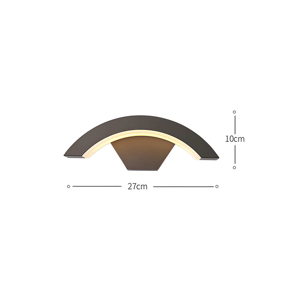 Nordic Arc Waterproof LED Outdoor Black Wall Lamp