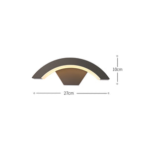 Nordic Arc Waterproof LED Outdoor Black Wall Lamp