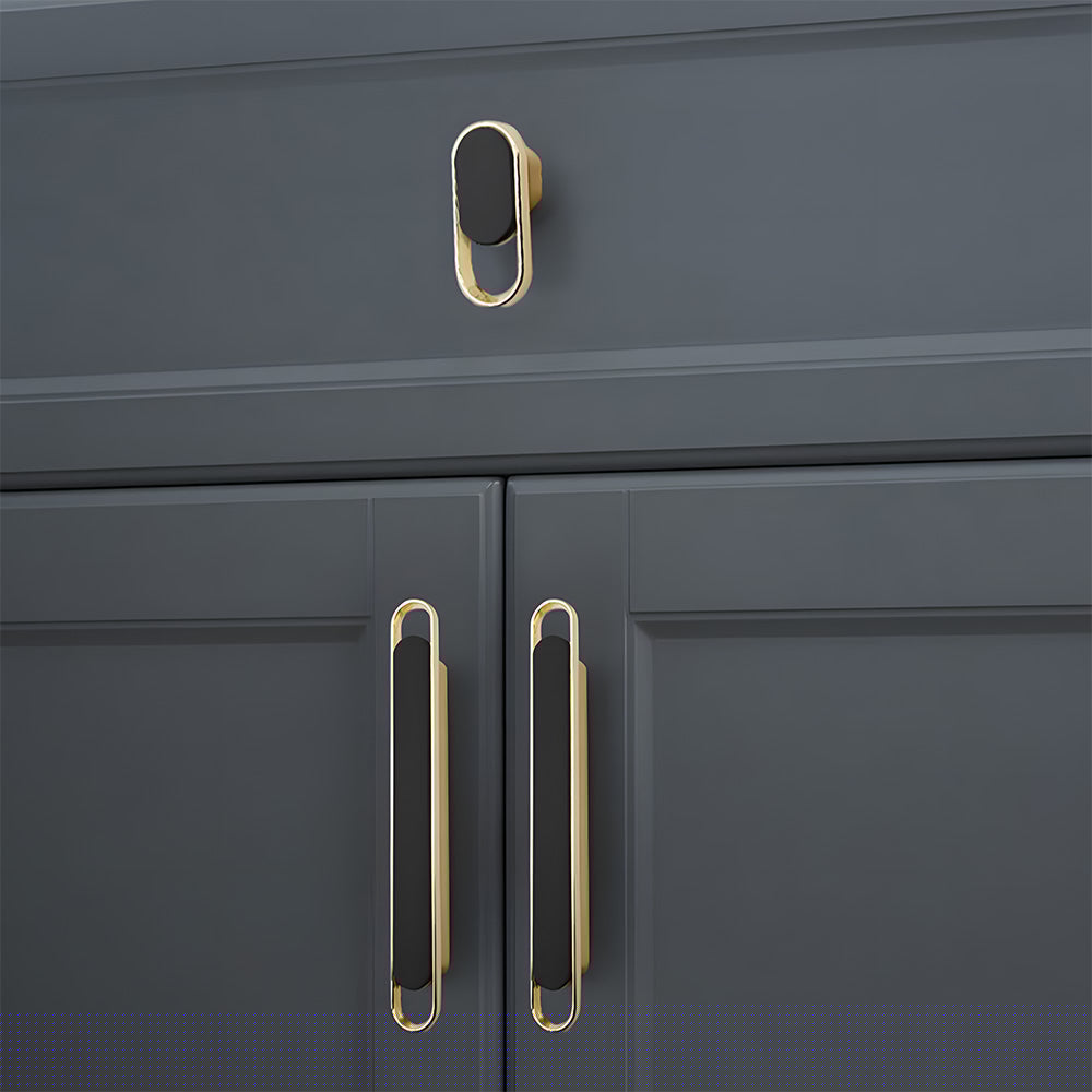 Two-color Zinc Alloy Modern Bedroom Cabinet Handles