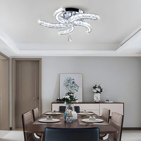 Luxury Crystal 5 Arms LED Flush Mount Ceiling Lights