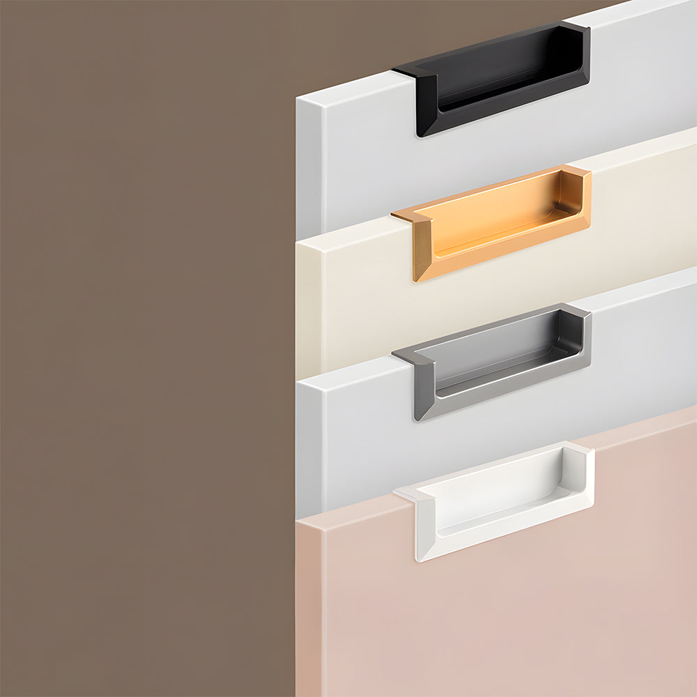 Modern Square Recessed Flush Finger Pulls for Cabinet