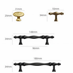 French Style Solid Brass Cabinet Drawer Handles