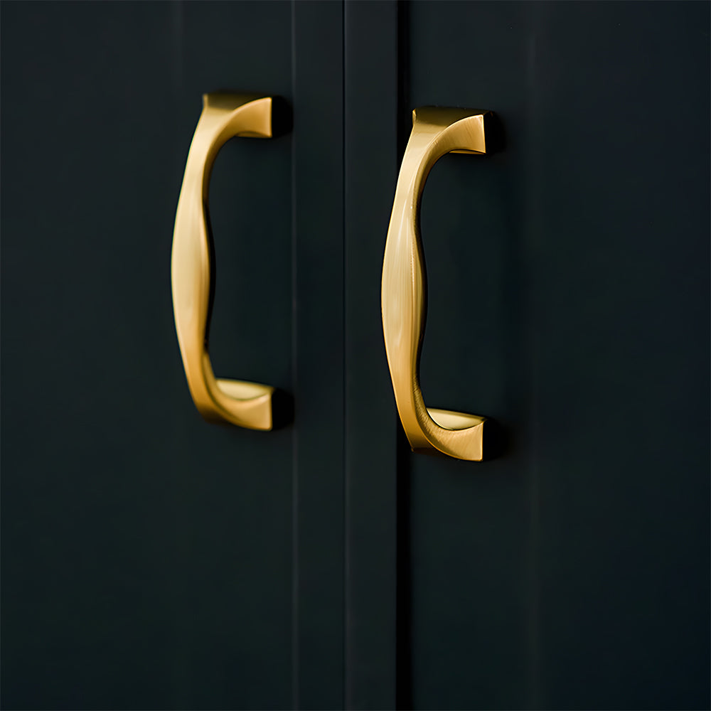 Wide Head Simple Brass Drawer Handles