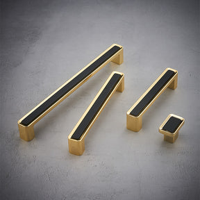 Luxury Zinc Alloy Black Gold Cabinet Handles