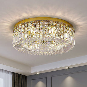 Modern Round Crystal Ceiling Light for Living Room Bedroom Hallway