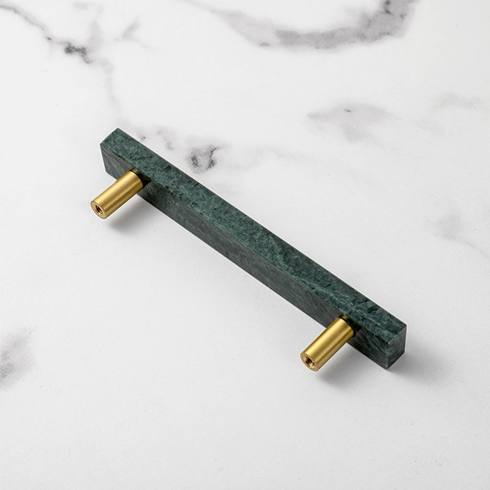 Light Luxury Marble Brass Square Cabinet Handles