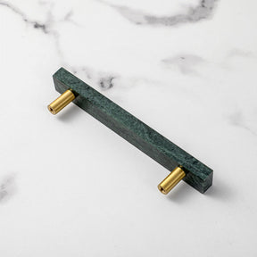 Light Luxury Marble Brass Square Cabinet Handles