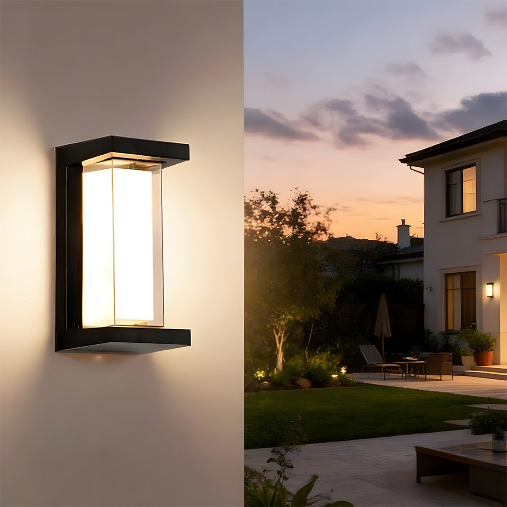 IP65 Waterproof Square Outdoor Wall Lamp for Patio Front Door Backyard