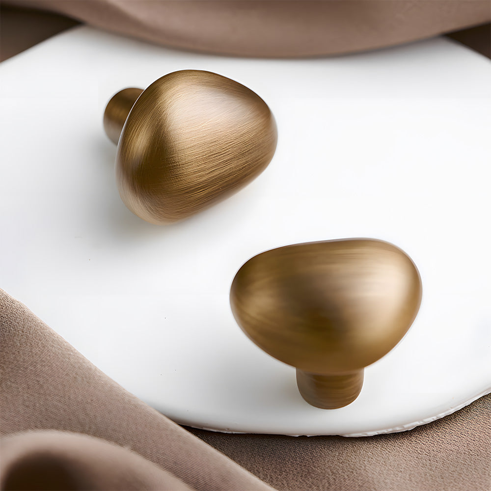 Organic Pebble Brushed Mushroom Cupboard Knobs