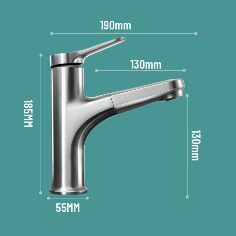 Single Handle Pull Out Spray Bathroom Tap_Gunmetal Gray