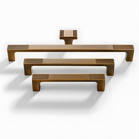 Square Textured Gold & Black Drawer Handles