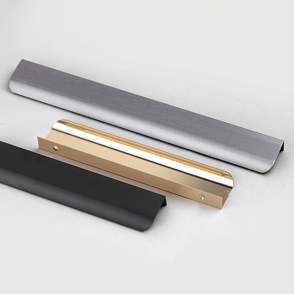Goldenwarmuk Black Drawer Edge Pull Handle for Modern Cabinets