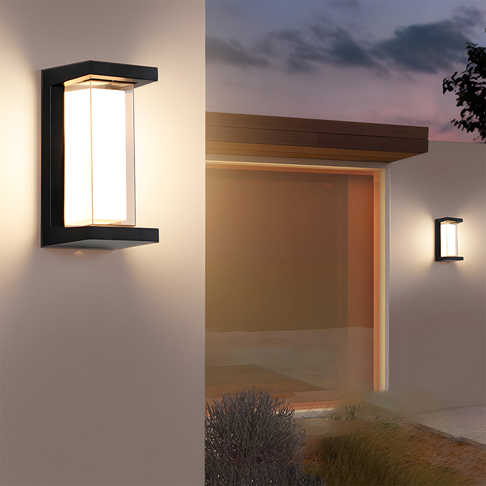 IP65 Waterproof Square Outdoor Wall Lamp for Patio Front Door Backyard