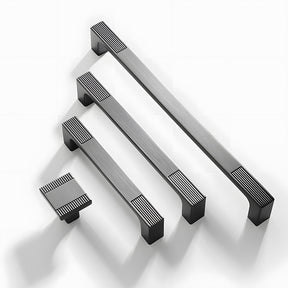 Square Textured Gold & Black Drawer Handles