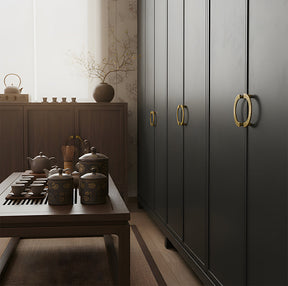 Vintage Brass Textured Semi Circle Cabinet Handles