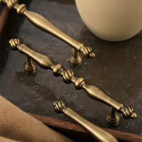 Vintage Solid Brass Spindle Cabinet Handles