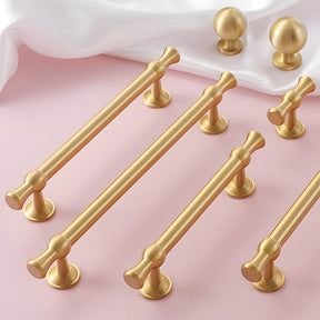 Smooth Brass Gold Solid Wardrobe Pull Handles