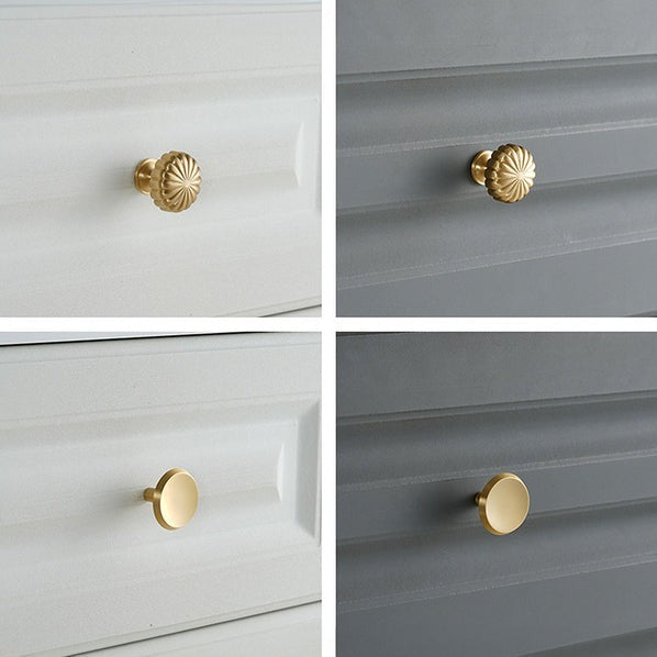 Gold Brass Furniture Hardware Single Hole Knobs