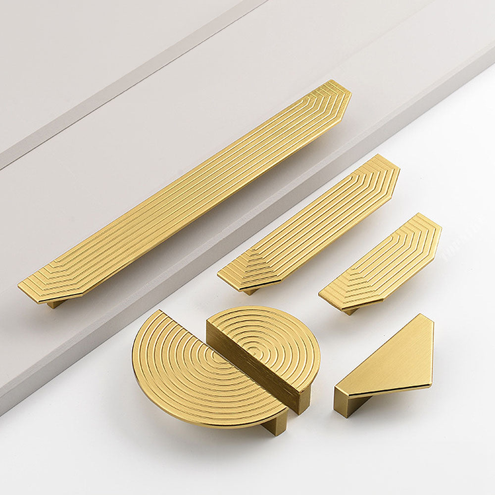 Unique Modern Semi-Circular Aluminum Alloy Gold Kitchen Cabinet Door Handle