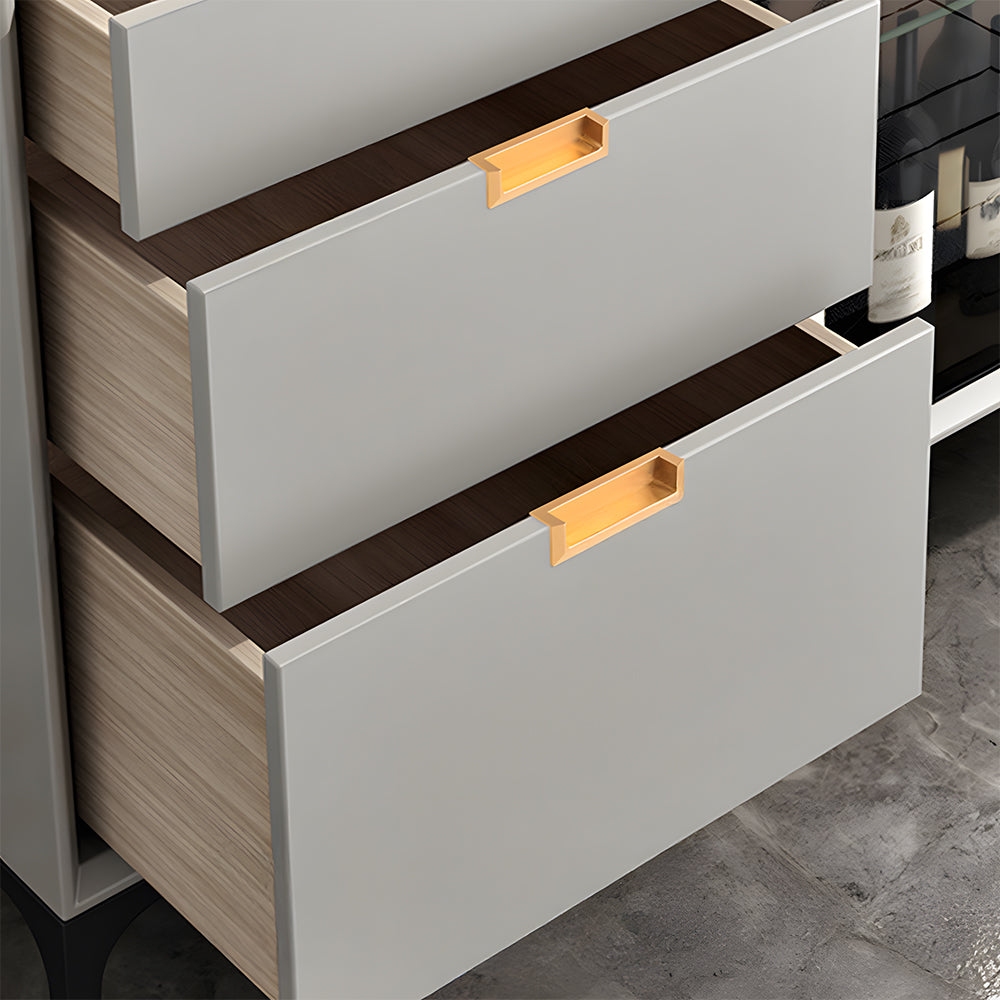 Modern Square Recessed Flush Finger Pulls for Cabinet