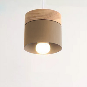 Nordic Wood Cylindrical Suspension Lamp