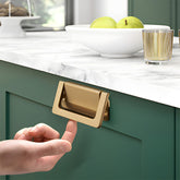 Modern Concealed Flush Pull Ring Drawer Handles