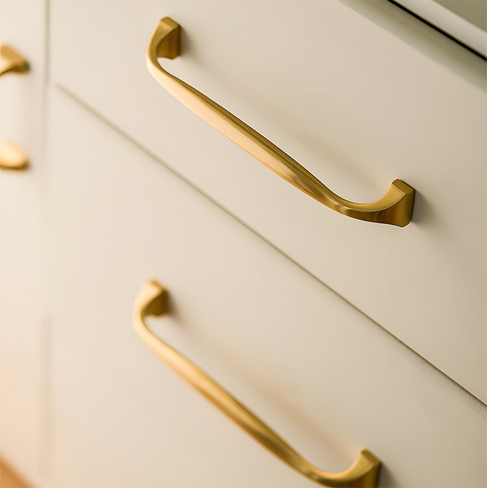 Wide Head Simple Brass Drawer Handles