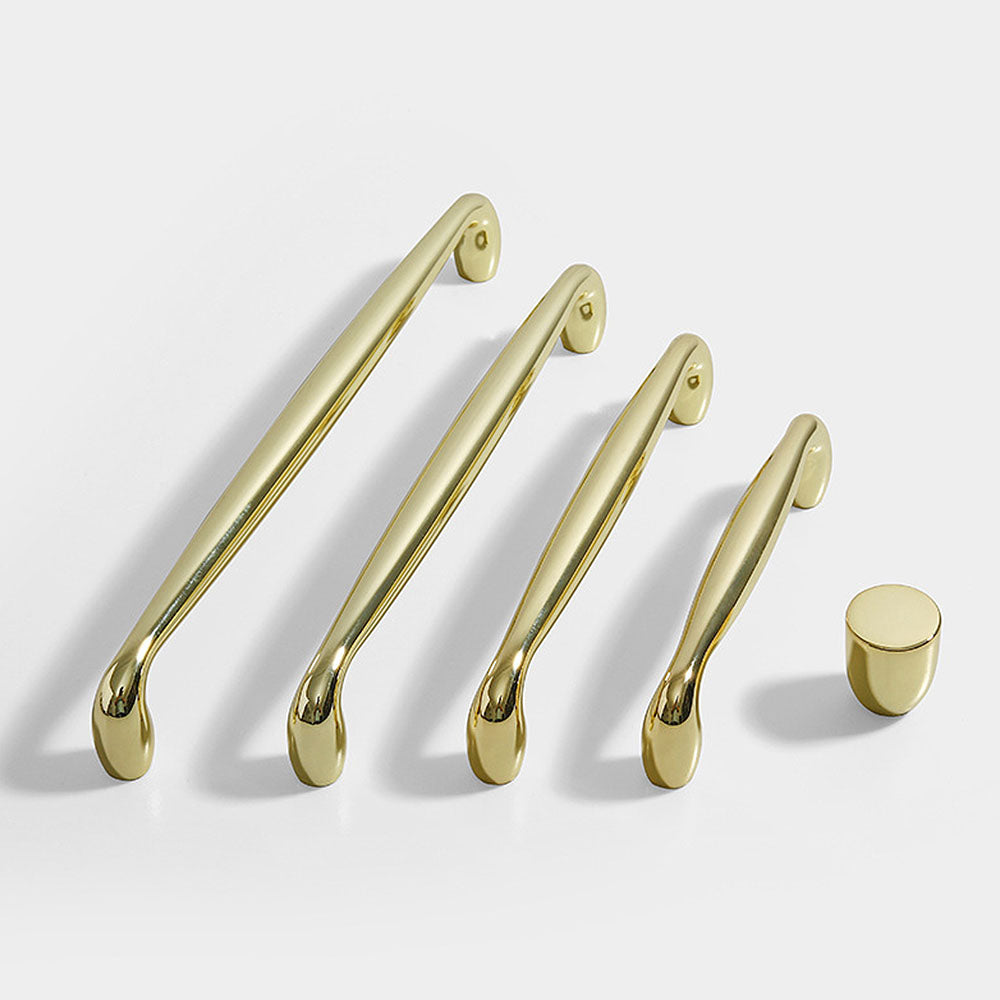 Modern Simple Zinc Alloy Bow Gold Grey Cabinet Drawer Handles