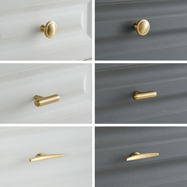 Gold Brass Furniture Hardware Single Hole Knobs