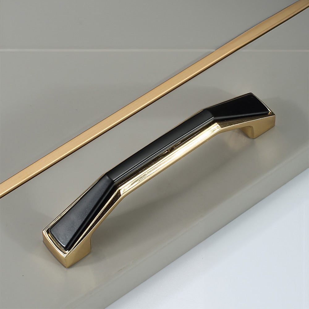 Modern Simple Wardrobe Handle Zinc Alloy Gold&Black Cabinet Pulls