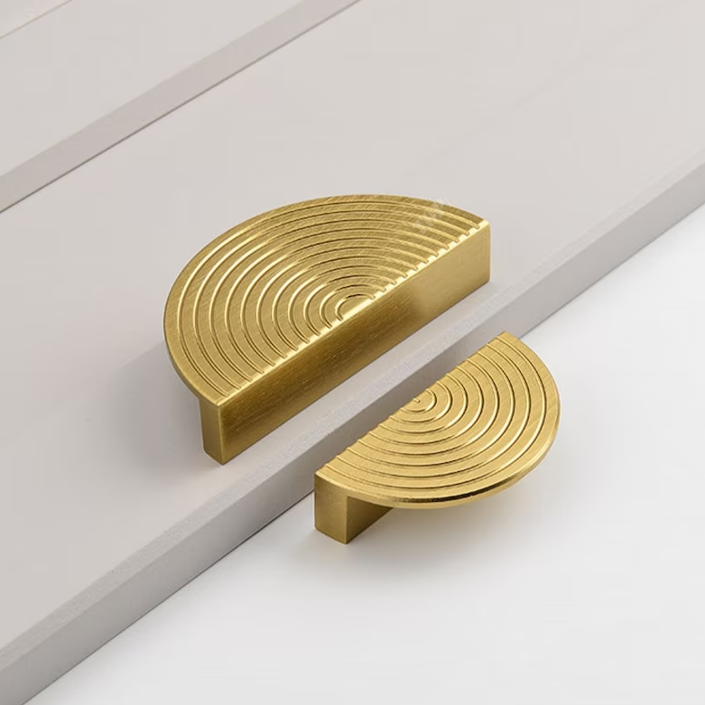 Unique Modern Semi-Circular Aluminum Alloy Gold Kitchen Cabinet Door Handle