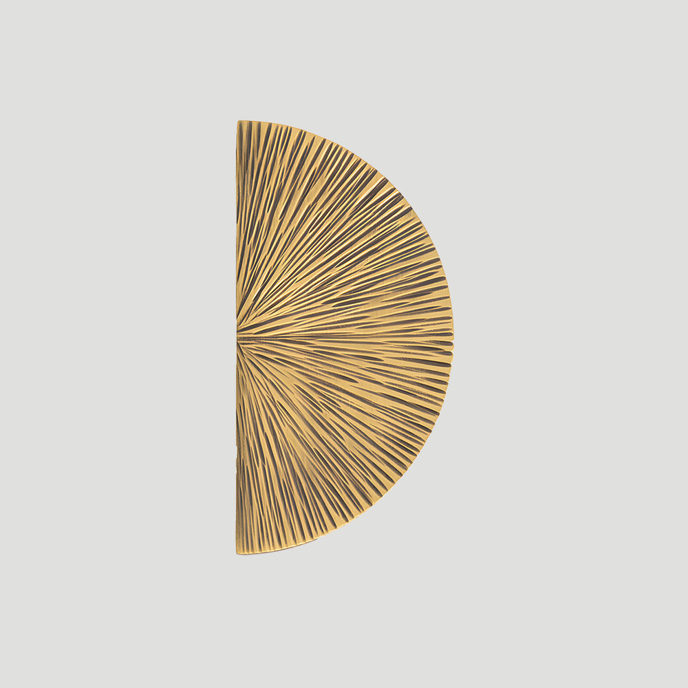 Vintage Brass Textured Semi Circle Cabinet Handles