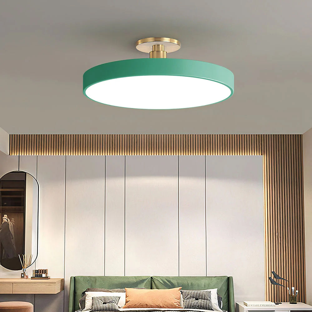 Modern Concise Circular LED Semi Flush Mount Ceiling Light