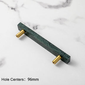 Light Luxury Marble Brass Square Cabinet Handles