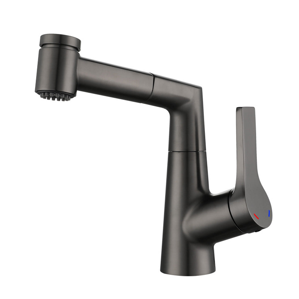 Height Adjustable Pull Out Bathroom Tap_Gunmetal Gray