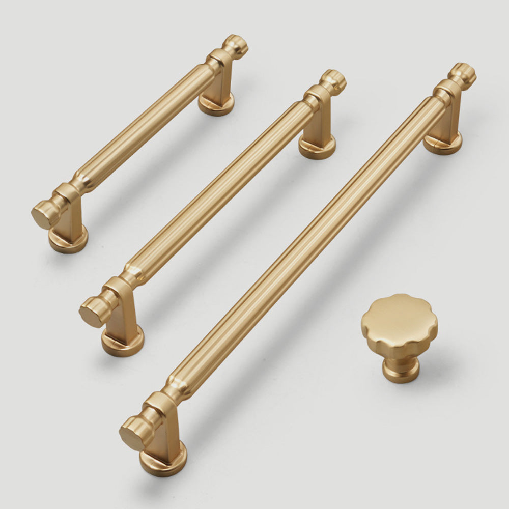 Modern T-Bar Gold Cabinet Handles